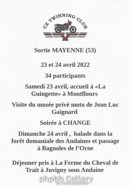 MAYENNE 23 et 24 avril 2022